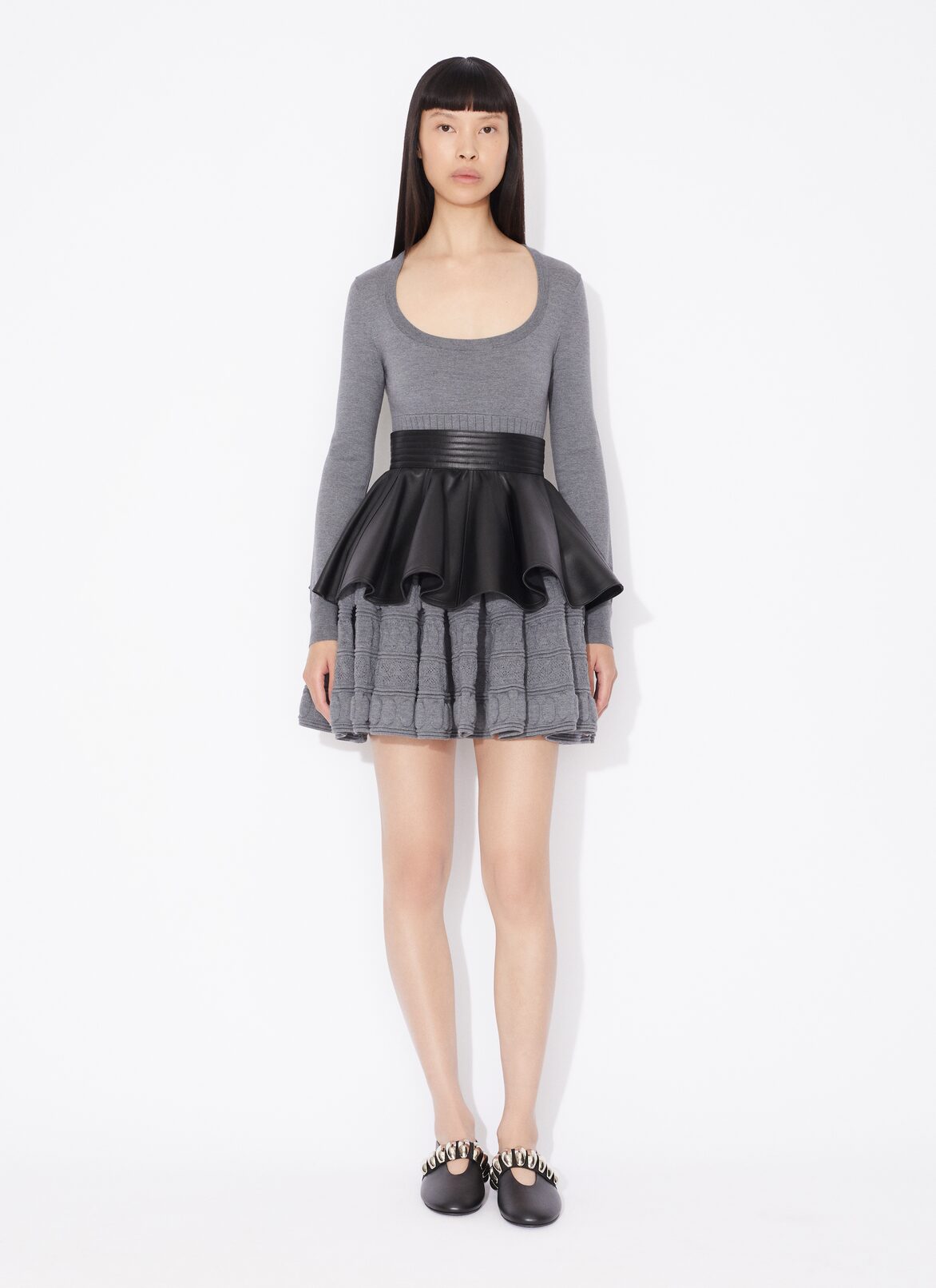 KLEID AUS KRINOLINE ALAÏA GRAU KLEID AUS KRINOLINE